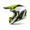 Airoh Twist 2.0 Shaken White-Yellow -Magasin D'Accessoires De Moto De Qualité airoh twist 2 0 shaken white yellow cross helmet helm casque kask casco 1 2