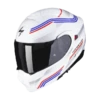 Scorpion EXO-930 MULTI White-Blue-Red -Magasin D'Accessoires De Moto De Qualité scorpion exo 930 multi white blue red modular helmet klapphelm casque modulaire systeemhelm kask casco modular 1 3